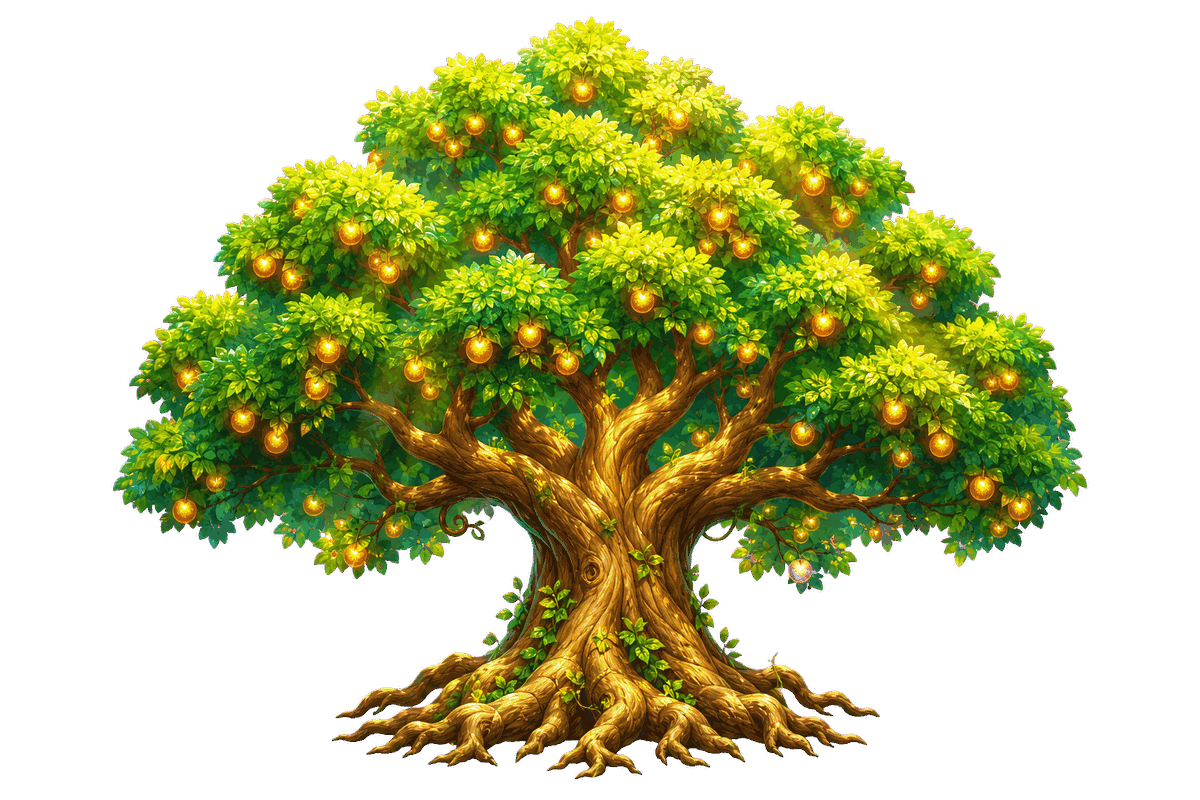 The fruit tree Sprout grows through seven stages
